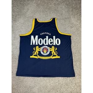 Modelo Shirt Mens 3XL Blue Graphic Sleeveless Round Neck Tagless Cotton
